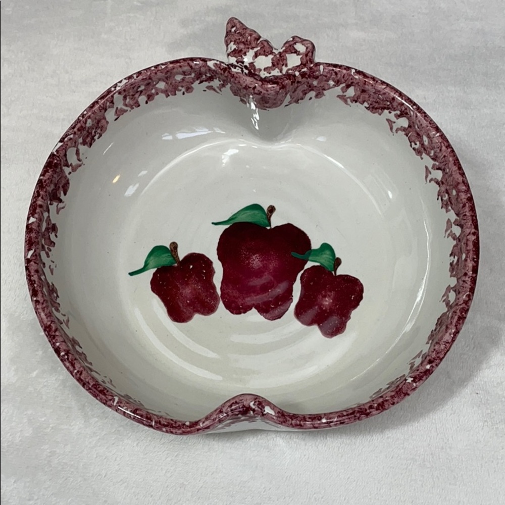 Neher 1995 Vintage Stoneware Red Apple Torte Dish